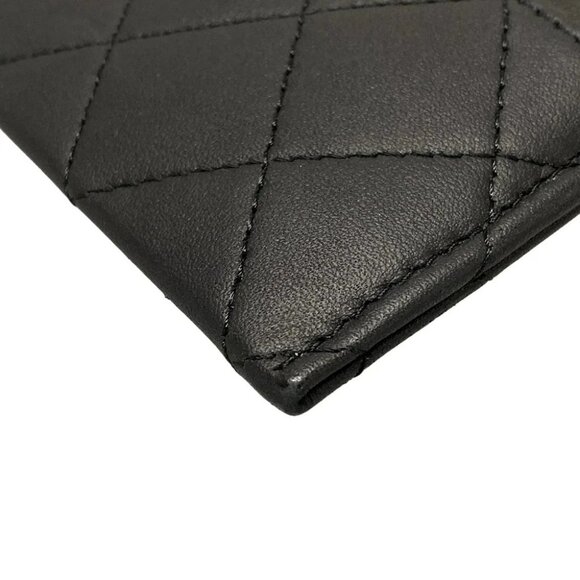 Auth CHANEL Matelasse AP4380 Black Leather Card Case - Picture 5 of 9